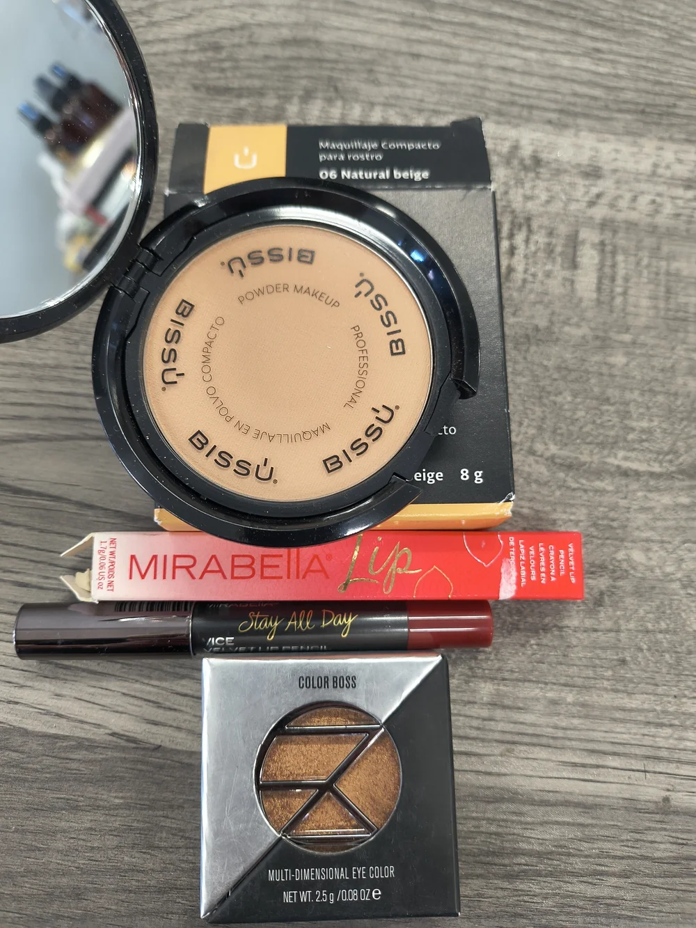 Powder Makeup Compact - Natural Beige Lip Eyeshadow